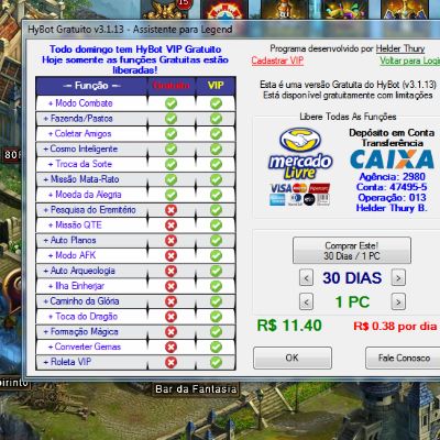 Diferença Grátis e VIP